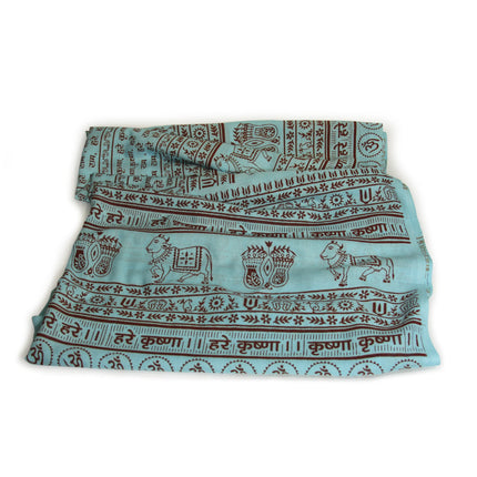 Meditation Yoga Prayer Shawl - Maha Mantra - Turquoise