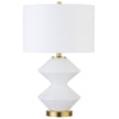 White and Gold Glass Table Lamp