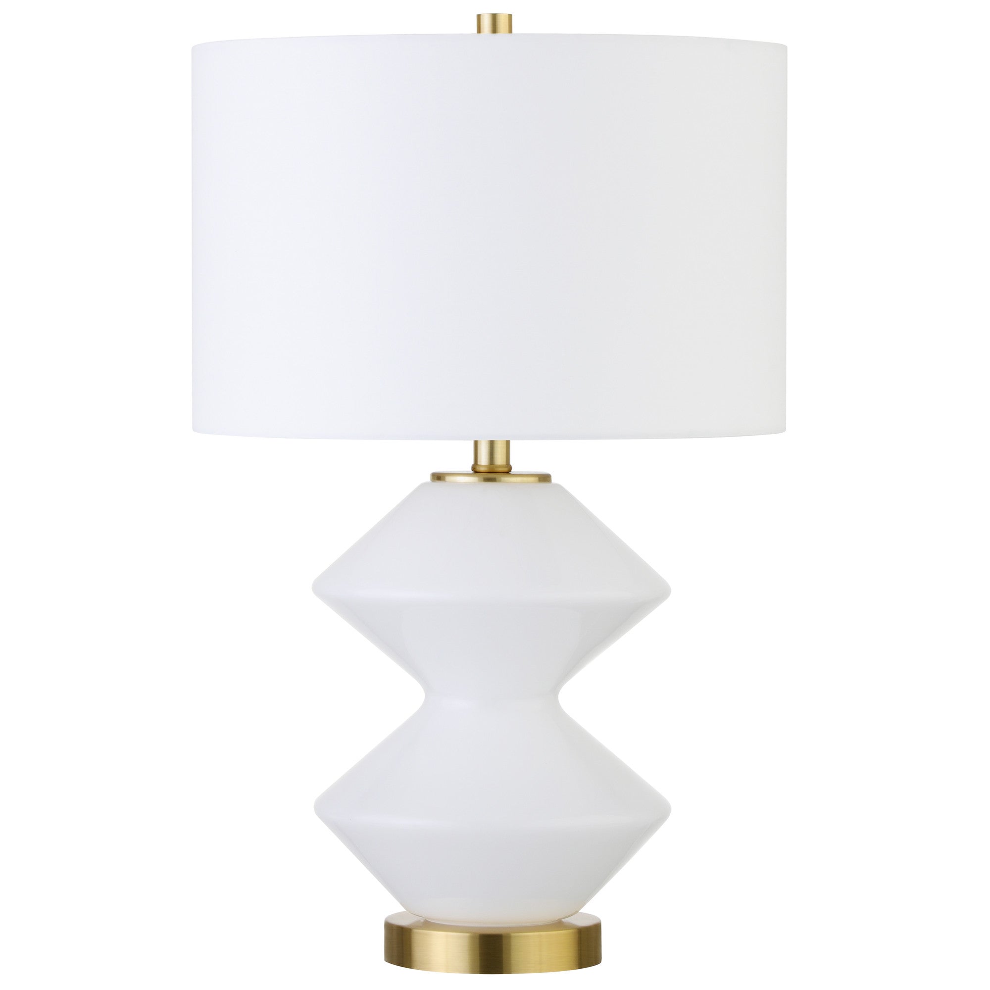 White and Gold Glass Table Lamp