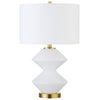 White and Gold Glass Table Lamp