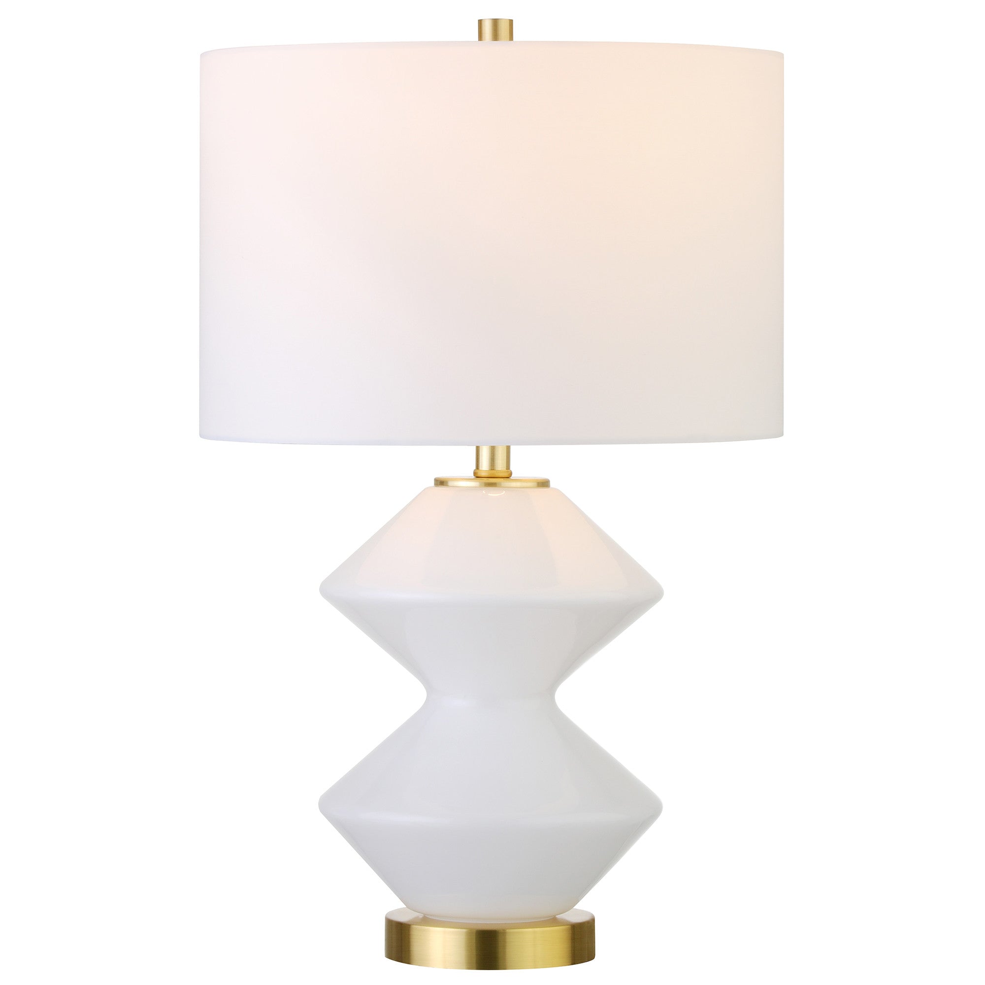 White and Gold Glass Table Lamp