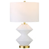 White and Gold Glass Table Lamp