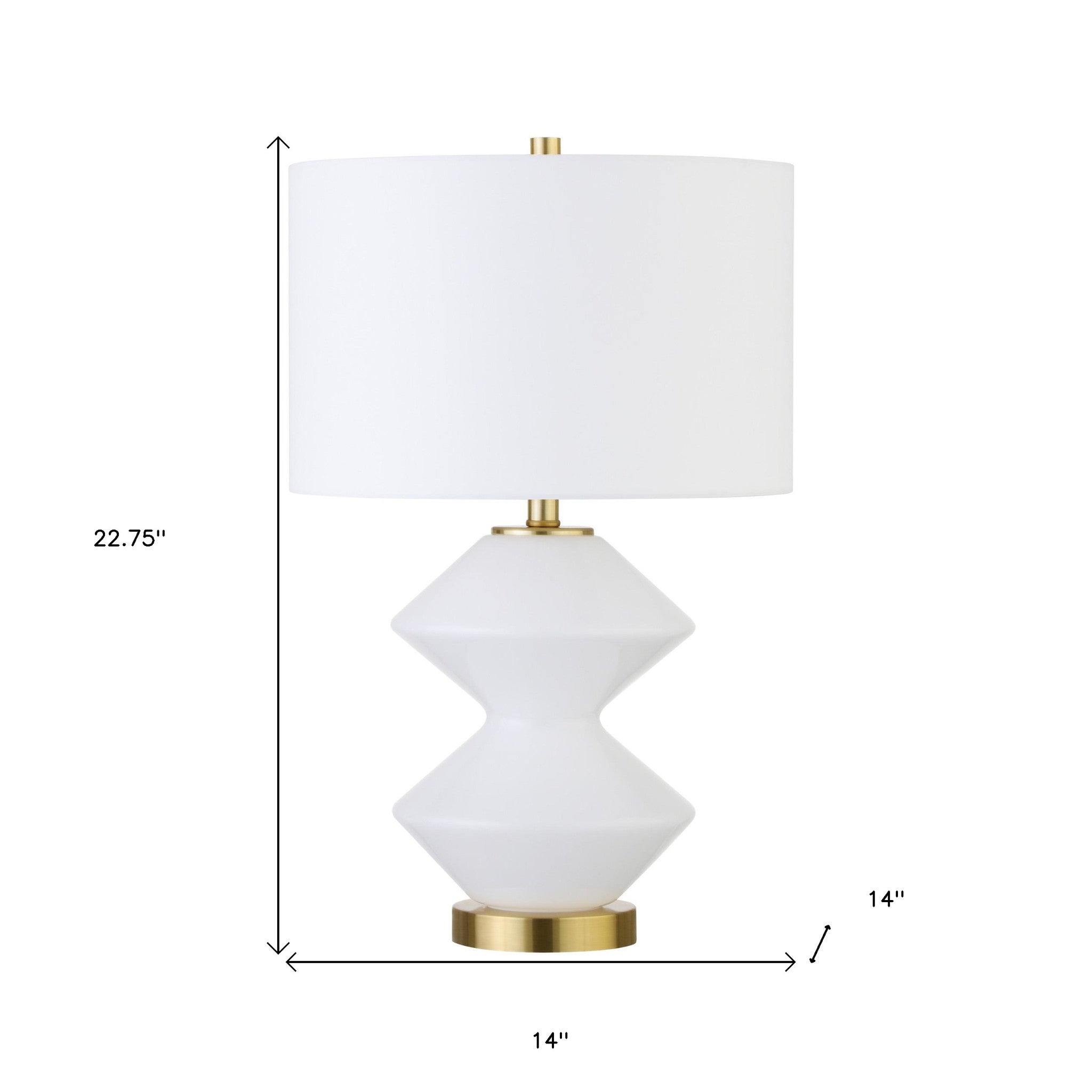 White and Gold Glass Table Lamp