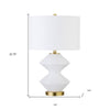 White and Gold Glass Table Lamp