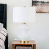 White and Gold Glass Table Lamp