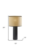 Black Fluted Ceramic Lamp