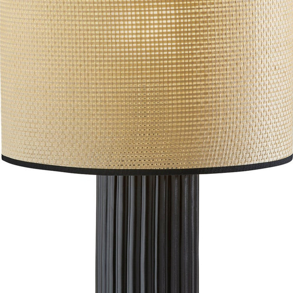 Black Fluted Ceramic Lamp