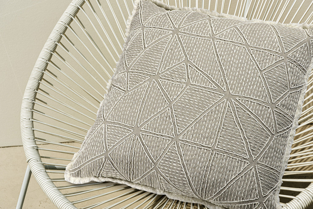 Yvonne Embroidered Linen Throw Pillow