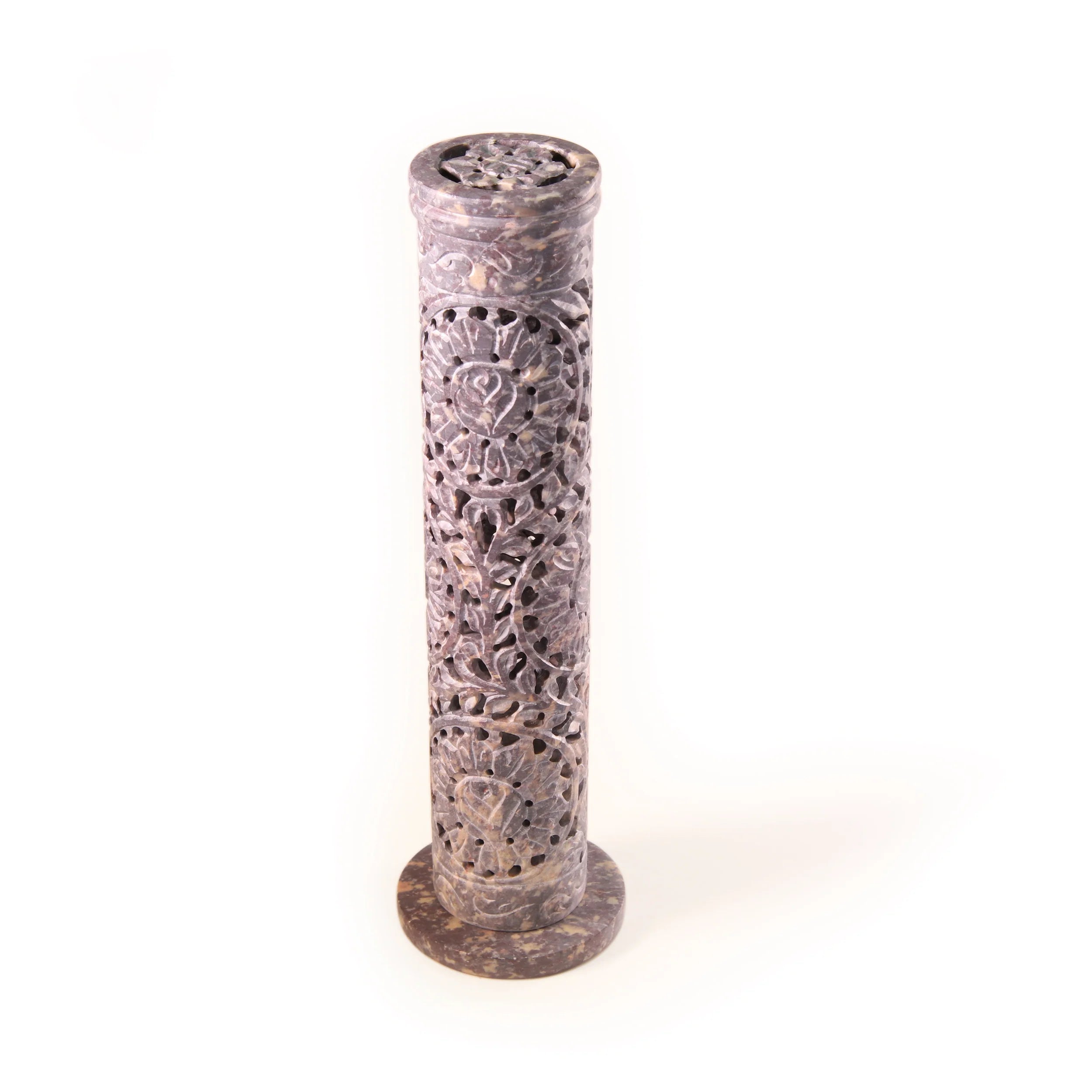 Incense Burner - Soapstone Tower Rose Vine Jali