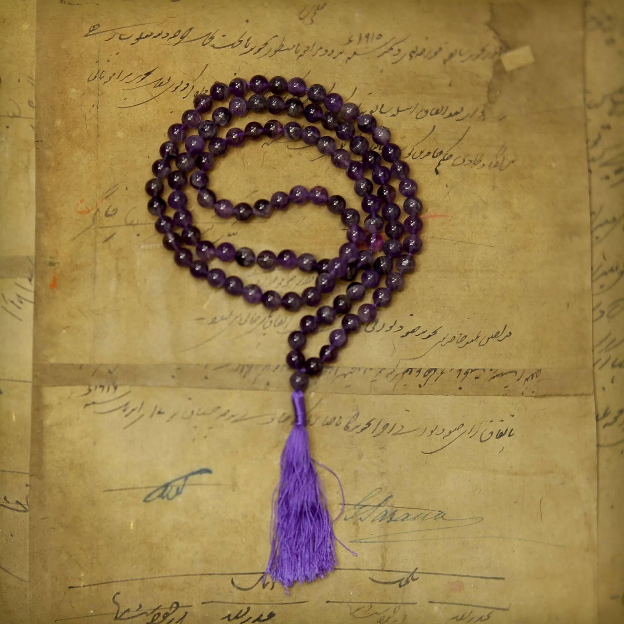 Prayer Mala Beads - Amethyst