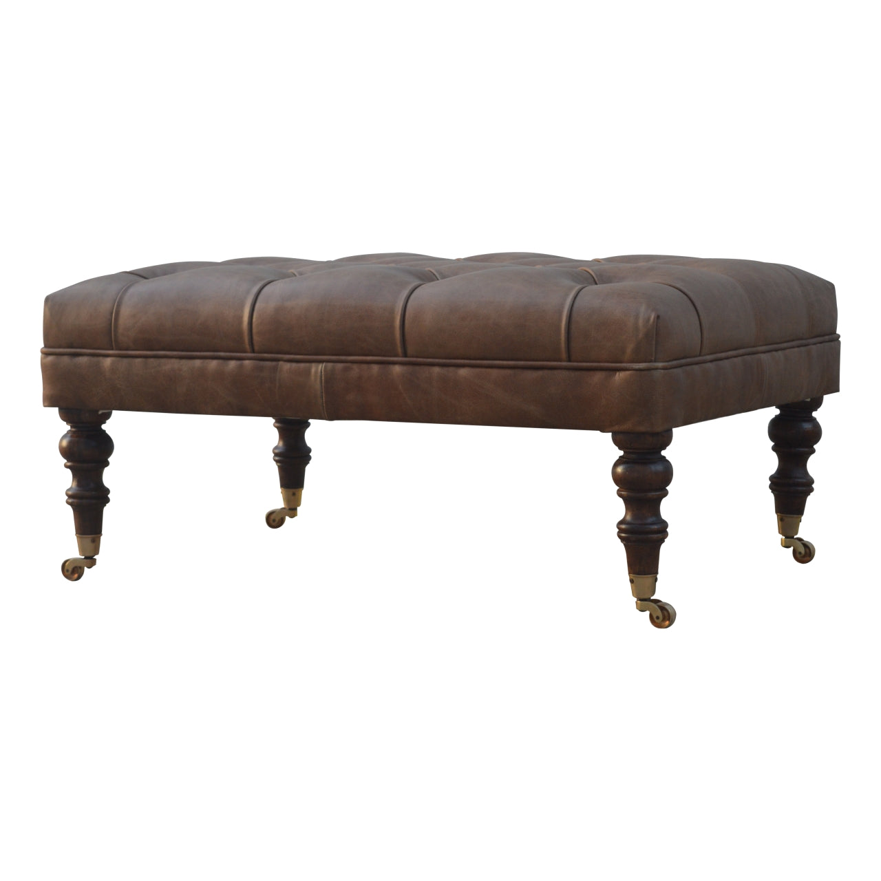 Buffalo Leather Ottoman