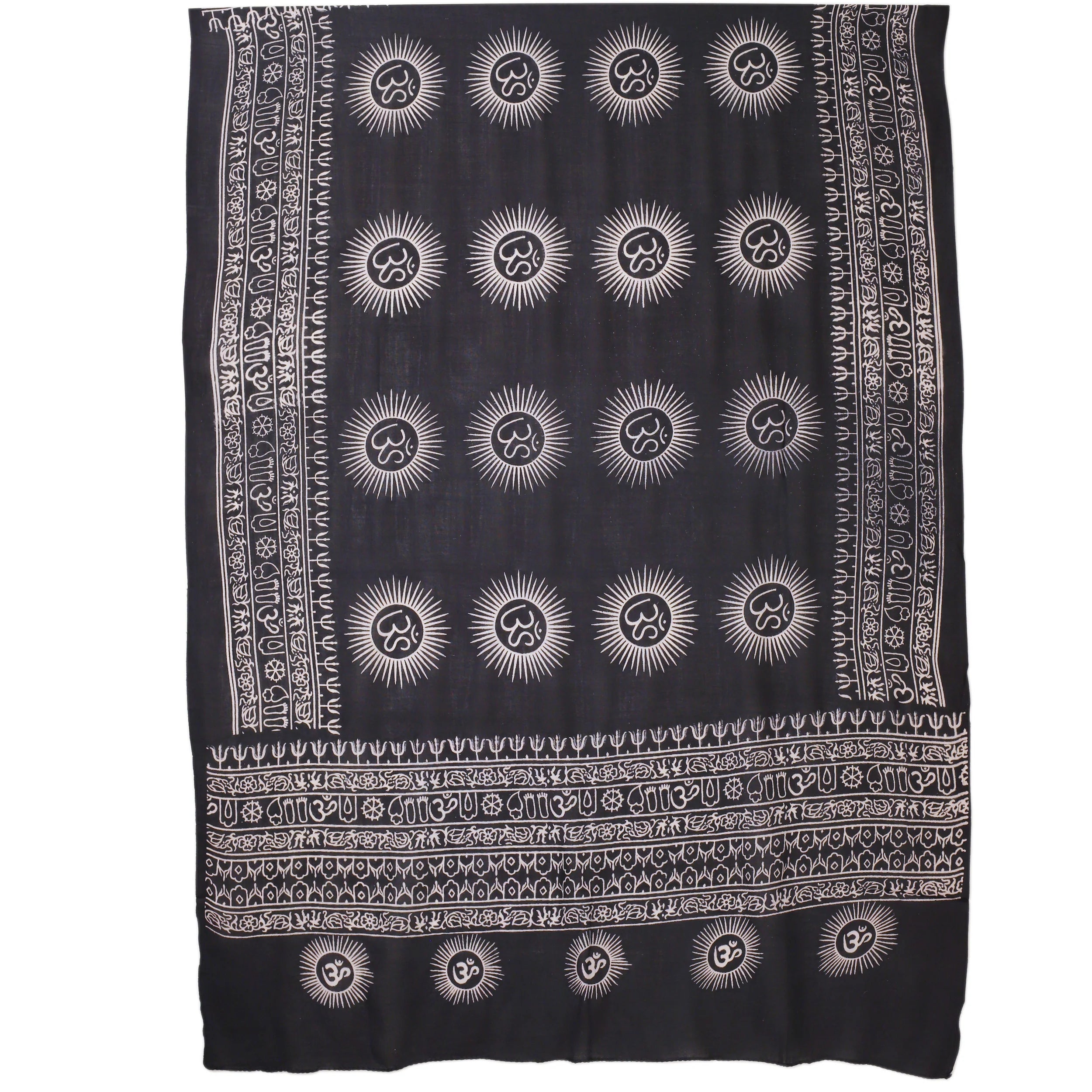 Meditation Yoga Prayer Shawl - Mantra Om - Black