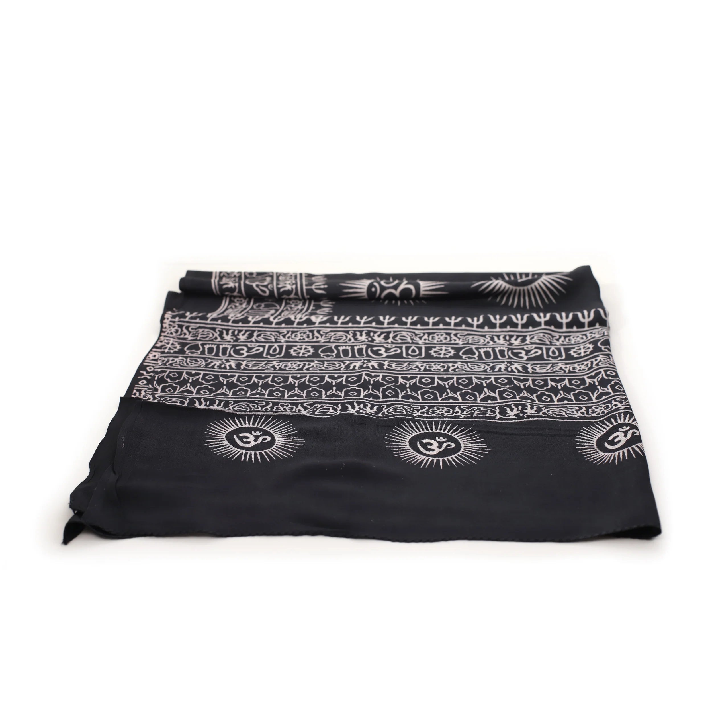 Meditation Yoga Prayer Shawl - Mantra Om - Black